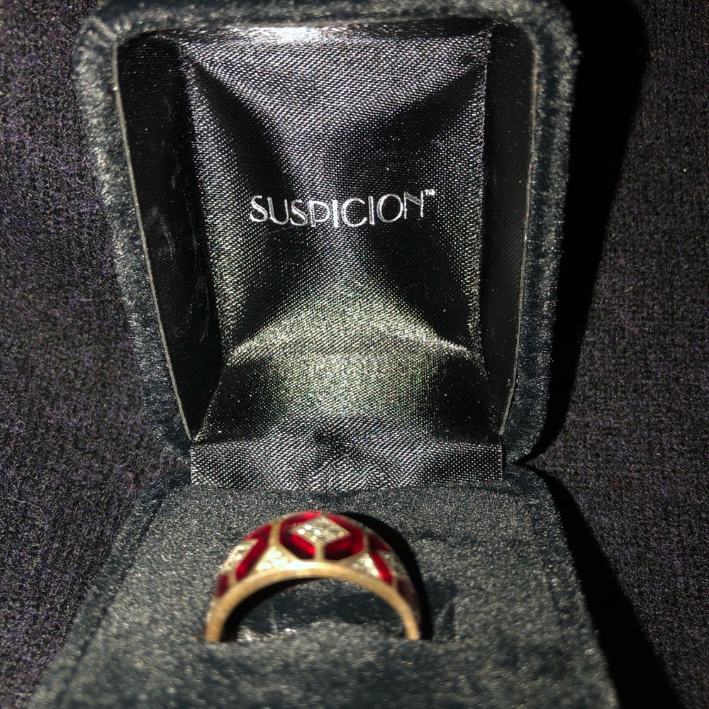 Suspicion Enamel and Marcasite Ring